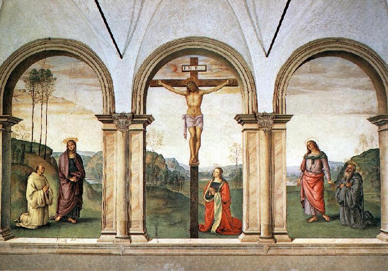 PERUGINO, Pietro The Pazzi Crucifixion sg Norge oil painting art